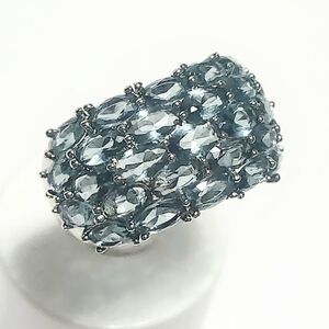 6.75 ct Blue Topaz Silver Band Ring